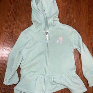 OshKosh B'gosh Light Green Hoodie with Floral Accents